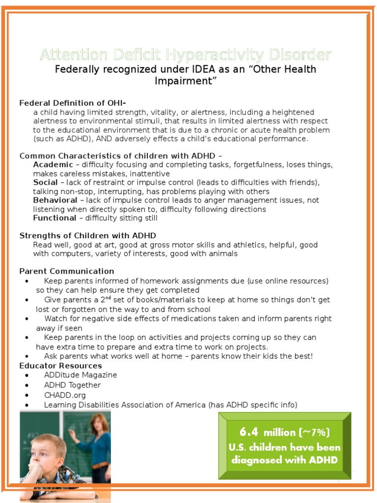 ADHD Strategies for Educators | PDF | Attention Deficit Hyperactivity ...