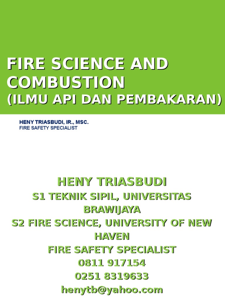 Fire Science and Combustion | PDF