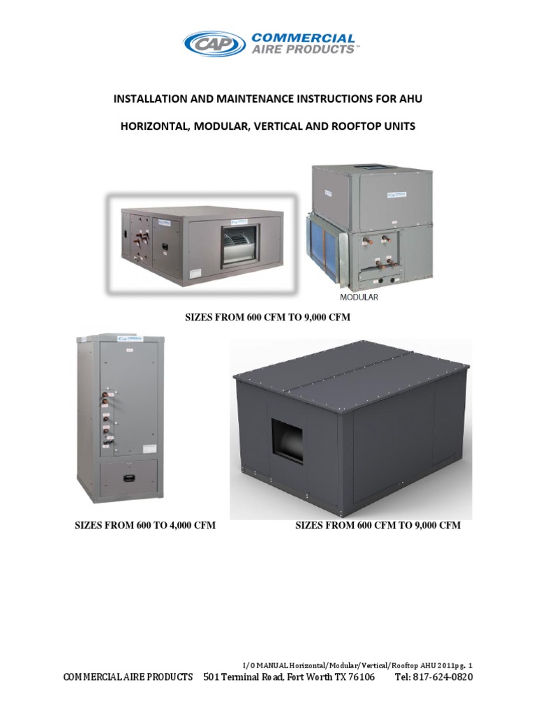 AHU Installation & Maintenance Manual | PDF | Computers