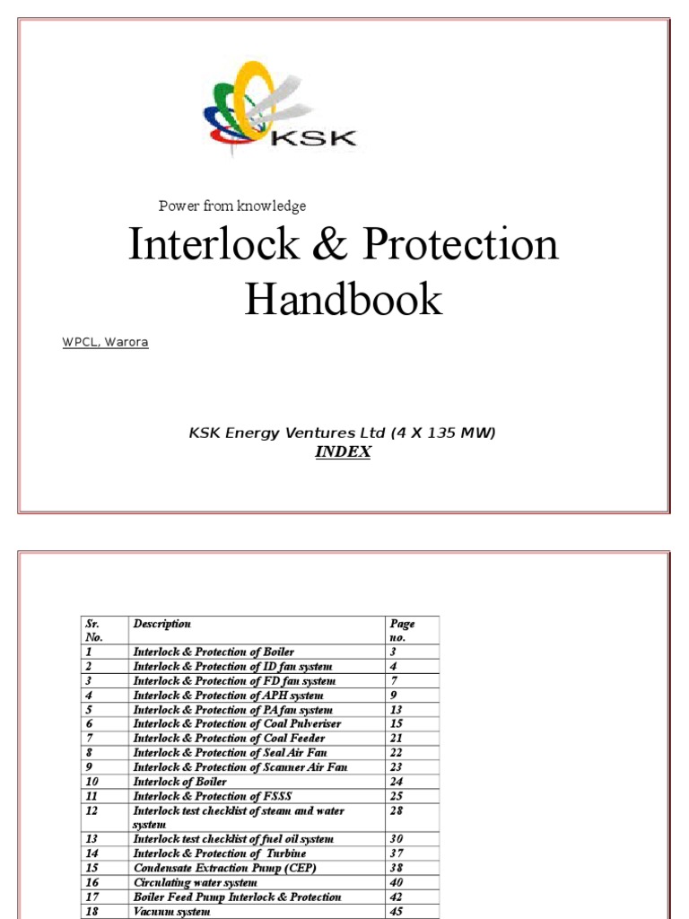 Interlock & Protection Handbook for Power Systems | PDF | Boiler ...