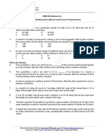 CBSE Worksheet-64 CLASS - VIII Mathematics (Direct and Inverse Proportions)