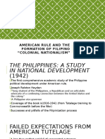 American Rule and The Formation of Filipino