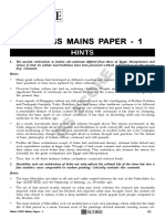 Hints - UPSC Paper 1