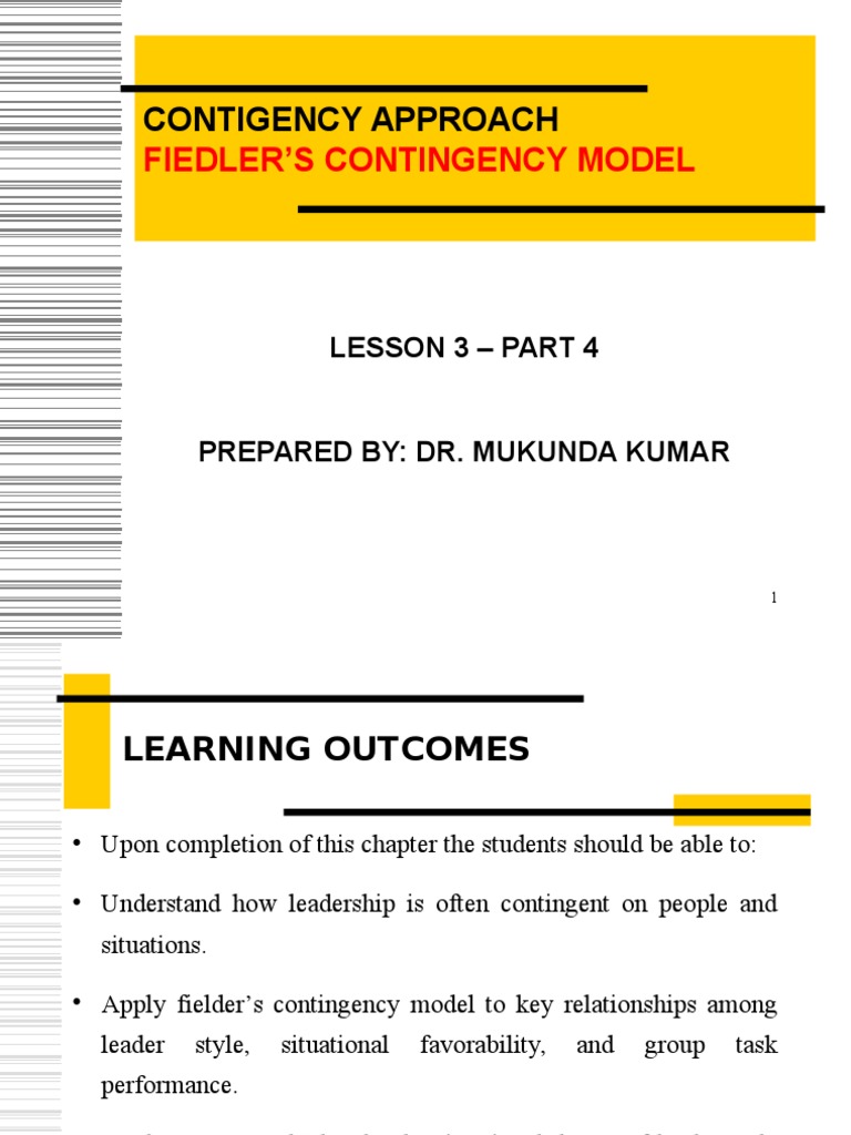 Fiedler's Contingency Model Explained | PDF | Industrial And ...
