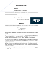 Deed of Absolute Sale Template