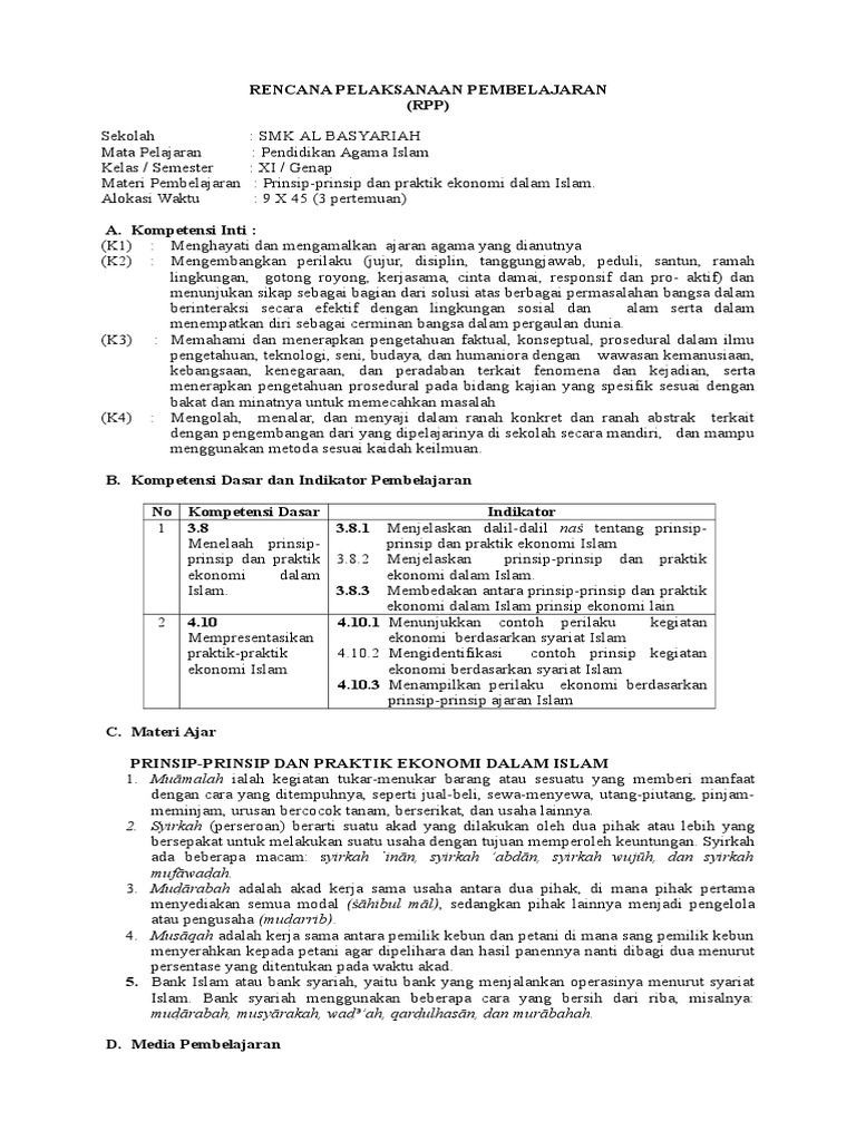 Contoh Soal Prinsip Dan Praktik Ekonomi Islam Barisan Contoh