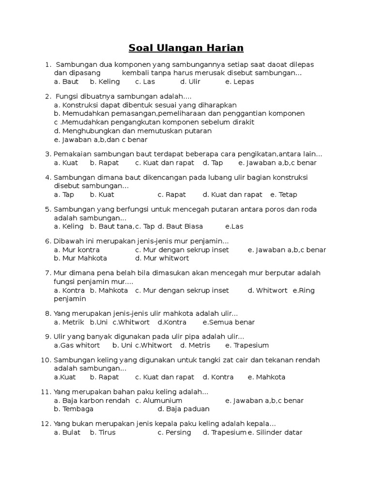 Contoh Soal Dan Jawaban Pengelasan Kelas X Kobong Ilmu