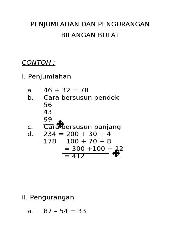 Penjumlahan Dan Pengurangan Bilangan Bulat Pdf