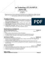 Information Technology IT Resume Sample 1