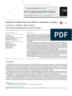 Analysis of a Failed Rocker Arm Shaft of a Passenger Car Engine