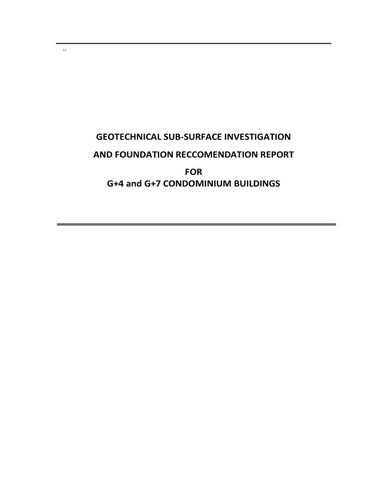 Geotechnical Report for Condominium Foundations | PDF | Geotechnical ...