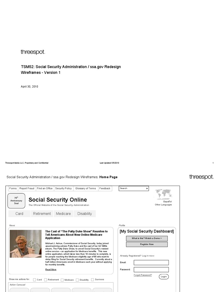 TSM52: Social Security Administration / Ssa - Gov Redesign Wireframes ...