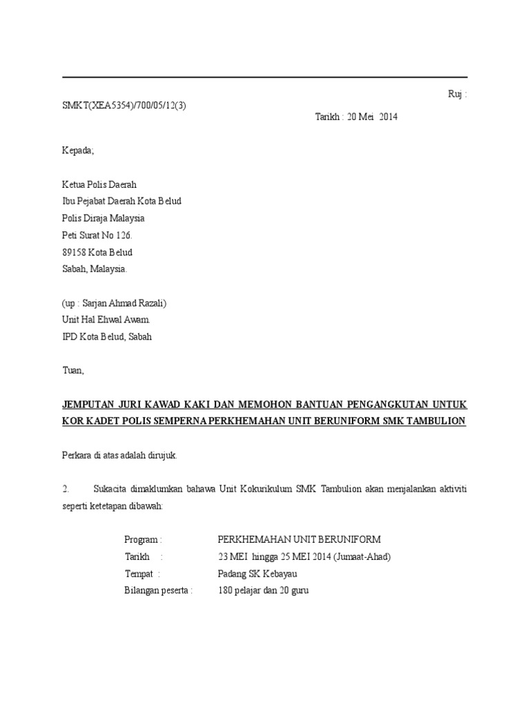 Contoh Surat Menjemput Menjadi Juri