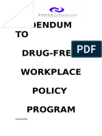 Sample Drug Free Workplace Policy Program 02 July 2013