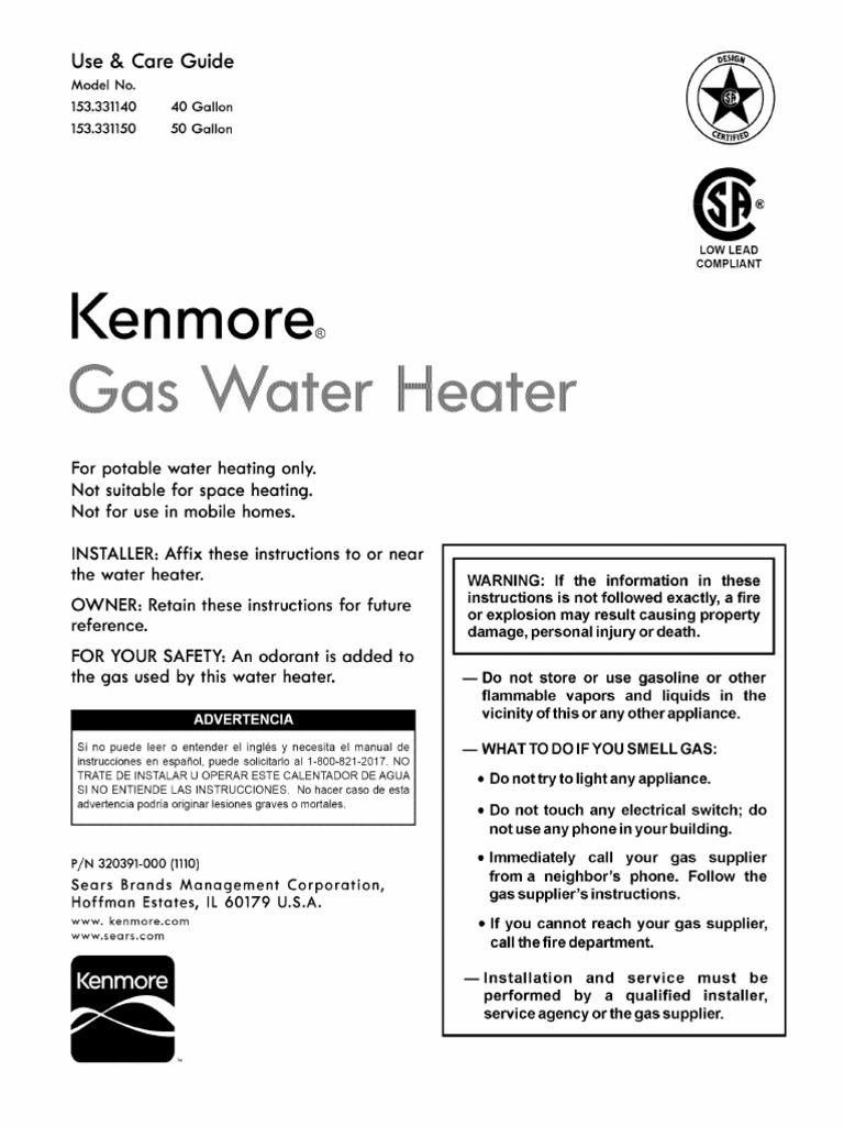 Water Heater Manual.pdf | Water Heating | Hvac | Free 30-day Trial | Scribd
