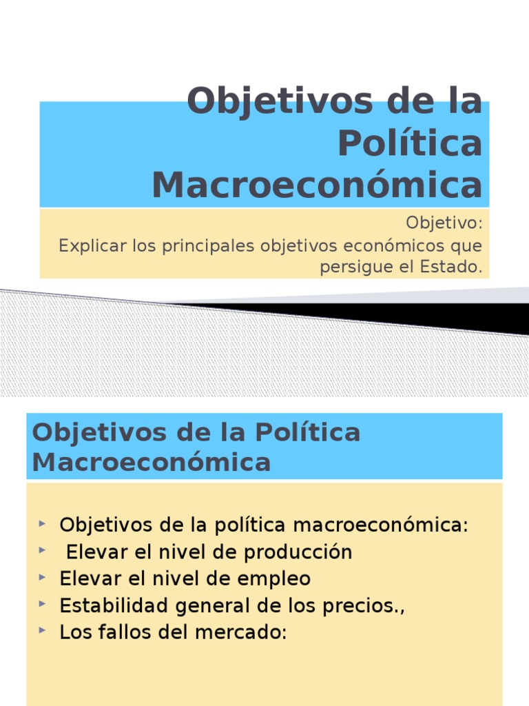 Objetivos de La Política Macroeconómica Macroeconómica Inflación