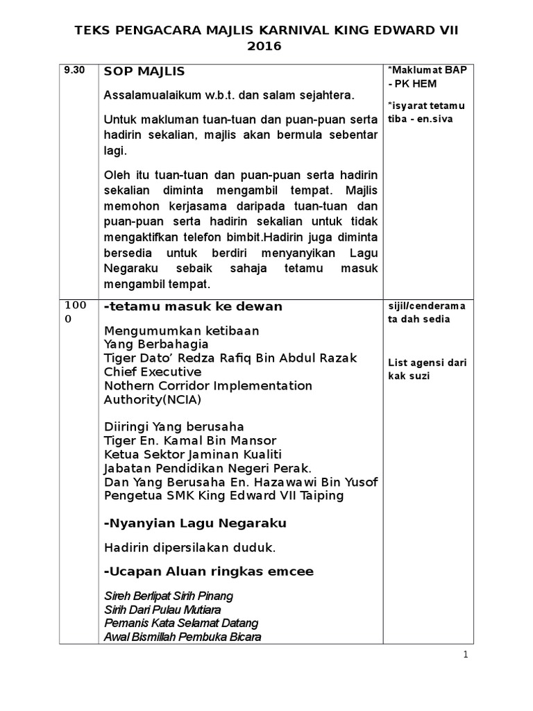 Skrip Karnival Sekolah | PDF
