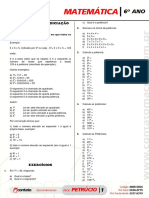 Matematica 6 Ano Lista de Matematica 2 Bim