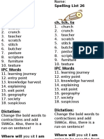 Spelling List 26