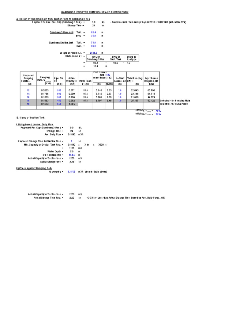 Booster Pump Calculation Pump Fluid Dynamics