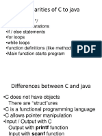 Similarities of C To Java