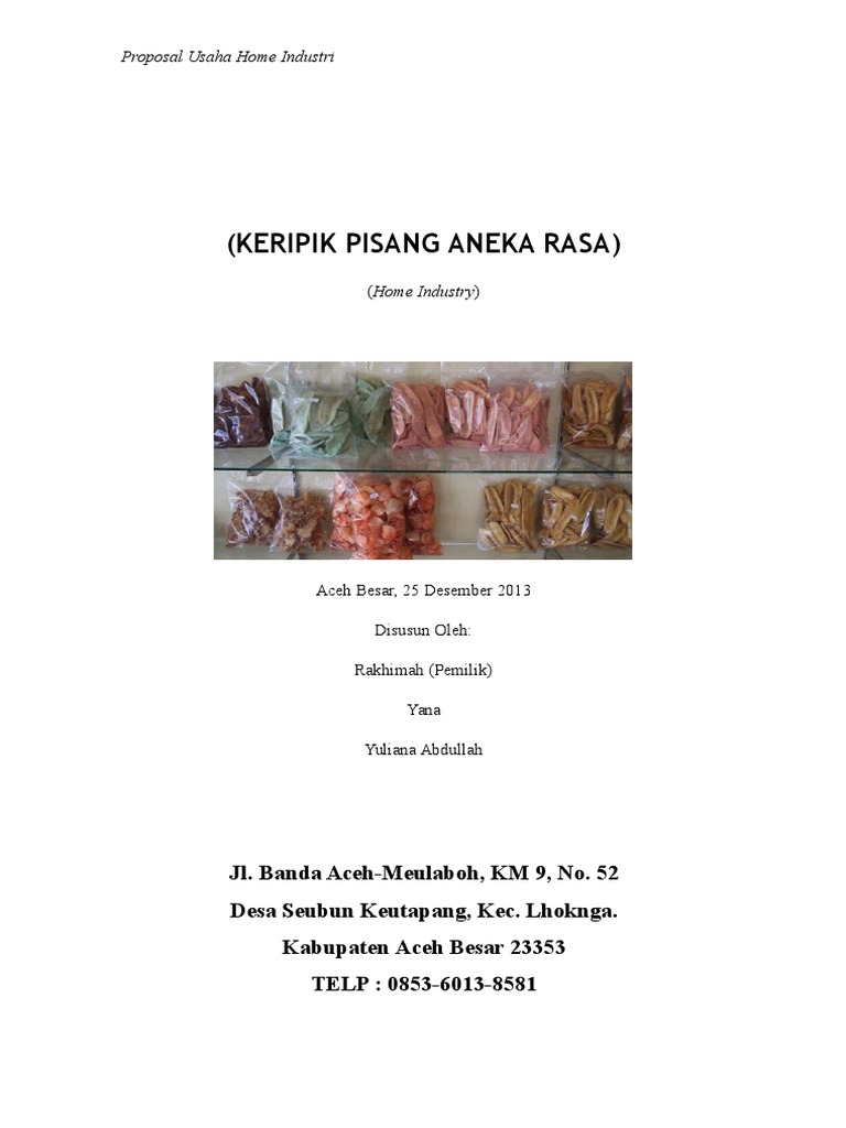 Proposal Home Insdustri Keripik Pisang A