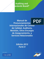 Manual de Pronunciamientos Internacionales de Control de Calidad, Auditoría, Revisión, Otros Encargos de Aseguramiento, y Servicios Relacionados Edición 2013 Parte II