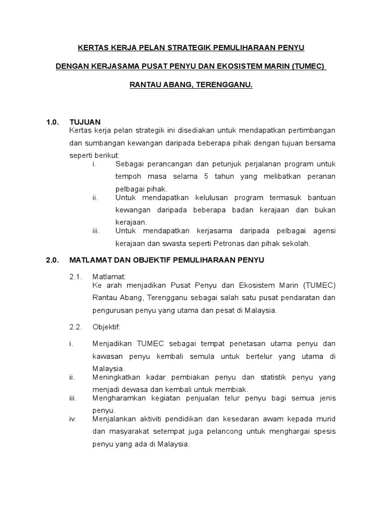 Pelan Strategik Pemuliharaan Penyu  PDF