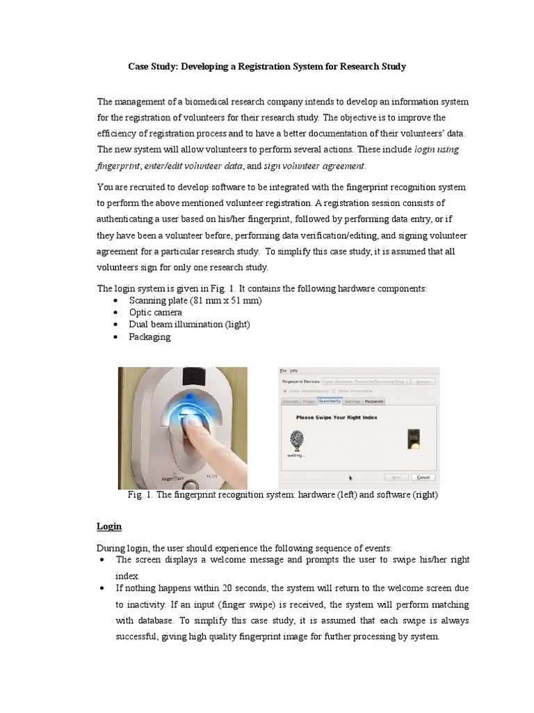 Case Study: Developing A Registration System For Research Study | PDF ...