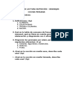 Control de Lectura Nutrición Cocina Peruana