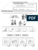 Prueba de Historia Dias de La Semana. 1°