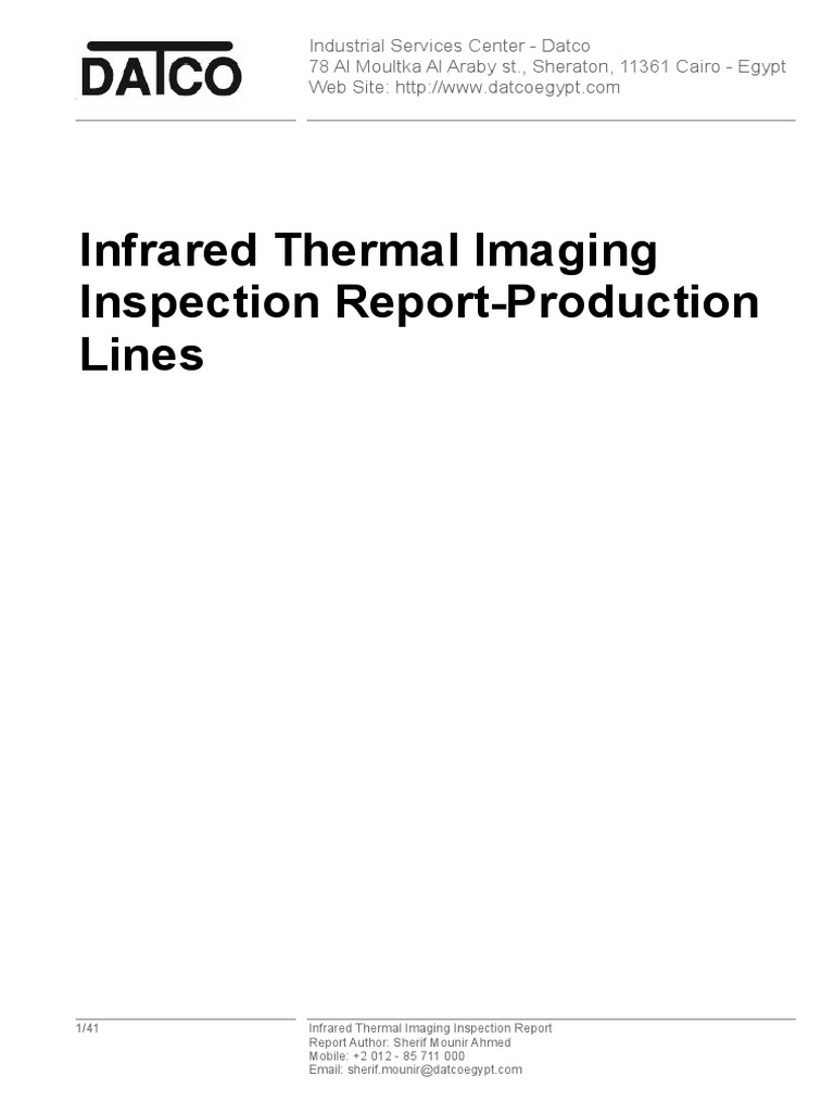 Infrared Thermal Imaging Inspection Report-Production Lines | PDF ...
