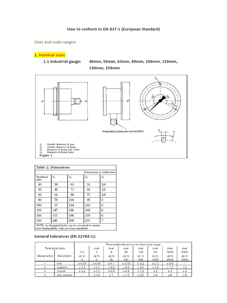 EN-837-1 Compliance Guide for Gauges | PDF | Pressure | Pressure ...