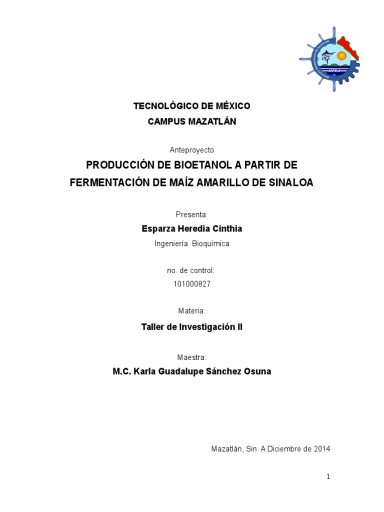 Producción de Bioetanol | PDF | Combustible de etanol | Biocombustible