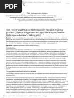 Download The Role of Quantitative Techniques in Decision Making Process - Free Management Essay - Essay UK by tabindmaqbool SN310046549 doc pdf