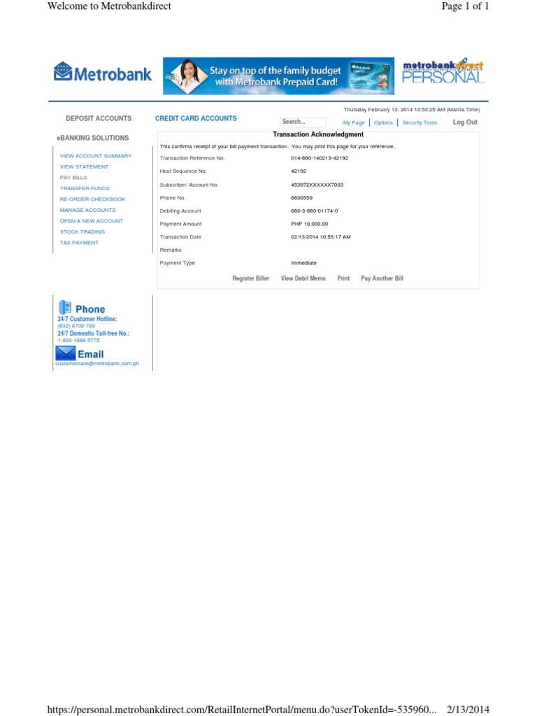 Metrobank Account Management Guide | PDF
