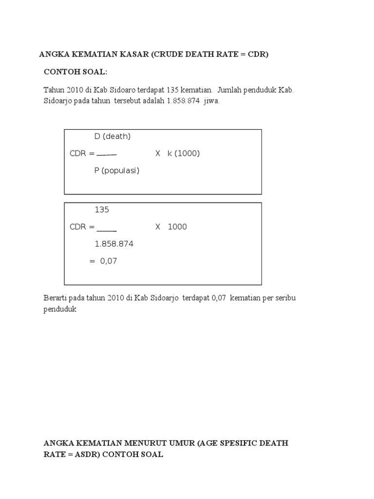 Ukuran Epidemiologi Pdf - Soalan bw