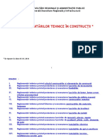 LISTA REGLEMENTĂRILOR TEHNICE ÎN CONSTRUCŢII * * în vigoare la data 01.01.2016