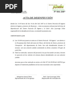 Acta de Desinfección