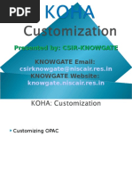 10 KOHA Customization