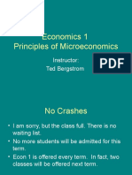 Economics 1 Principles of Microeconomics: Instructor: Ted Bergstrom