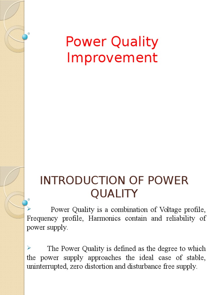Power Quality Improvement | PDF | Electrical Components | Power Engineering
