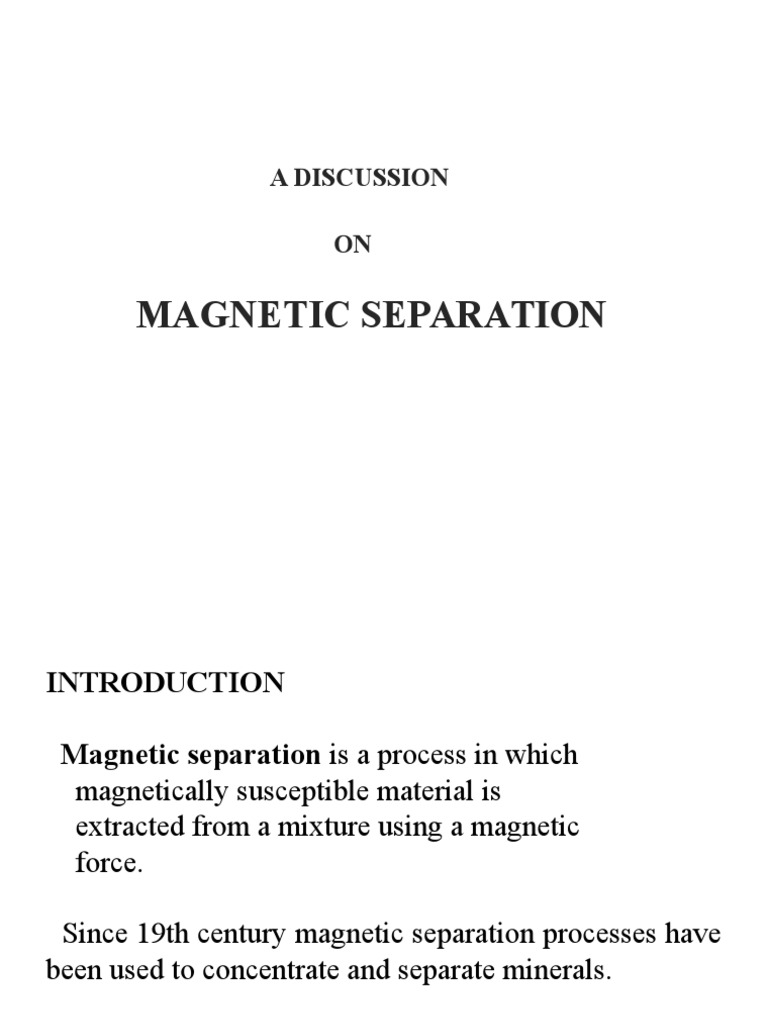 Magnetic Separation | PDF | Magnetism | Iron Ore