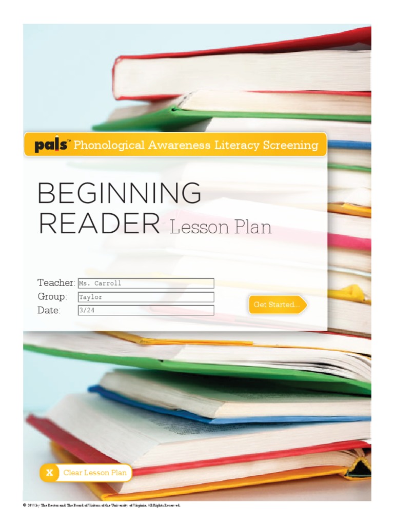 pals literacy lesson plan | Phonics | Lesson Plan