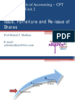 Fundamentals of Accounting - Issue, Forfeiture and Re-issue of Shares