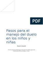 Pasos para El Manejo Del Duelo en Los Niños y Niñas