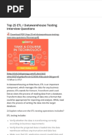 Download Top 25 ETL _ Datawarehouse Testing Interview Questions by Raj SN310110600 doc pdf