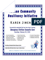 Emergency Civilian Casualty Care Training Certificate of Attendance