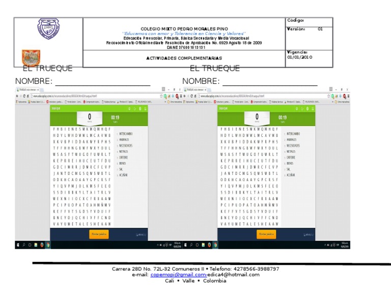 Trueque - Sopa de Letras | PDF