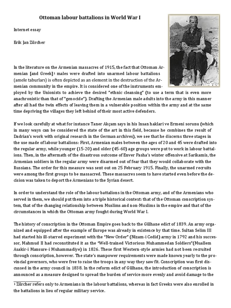 Ottoman Labor Battalions PDF Ottoman Empire Conscription